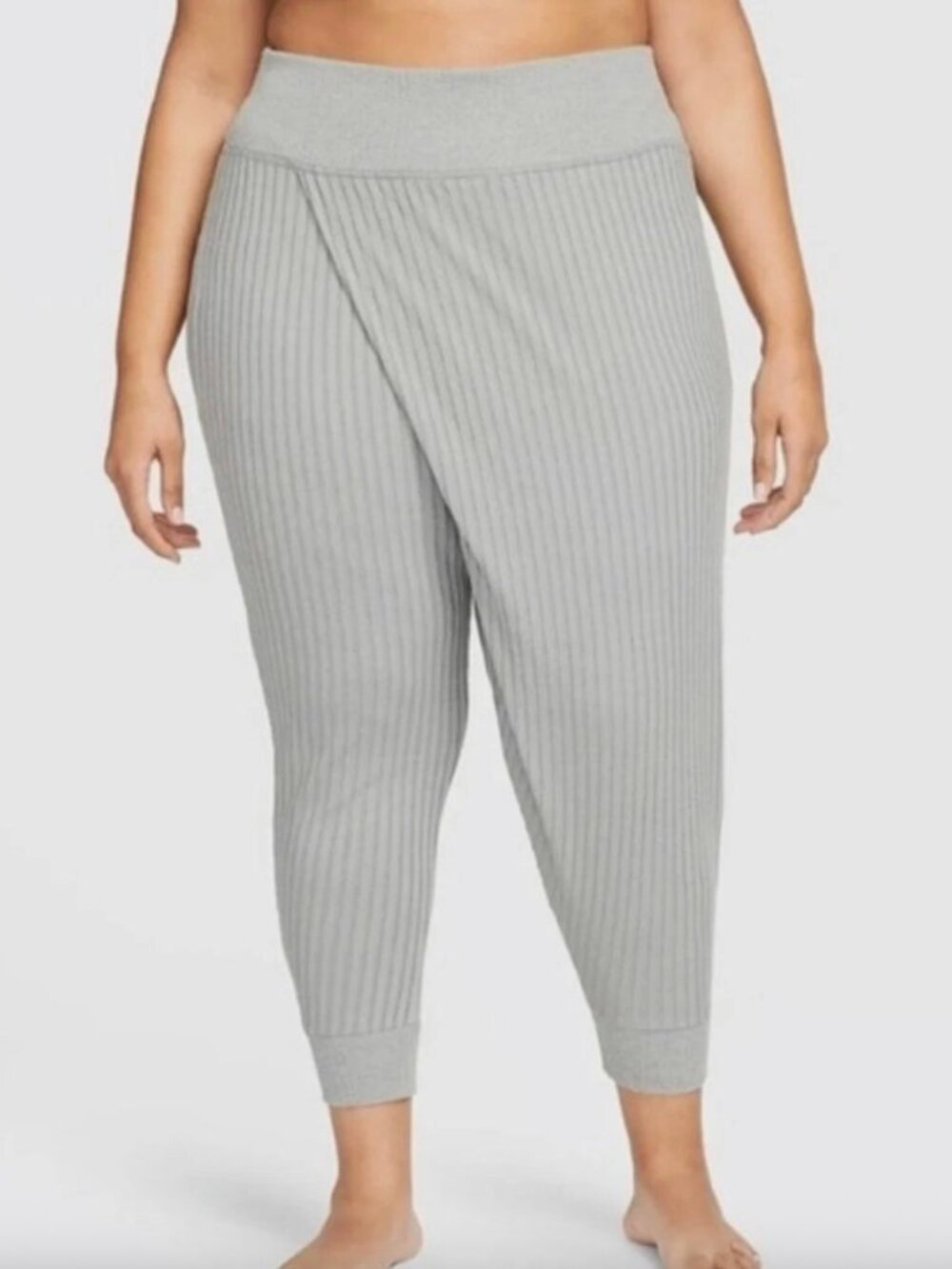 Nike Yoga Plus Ribbed Crossover Jogger Pants Grey